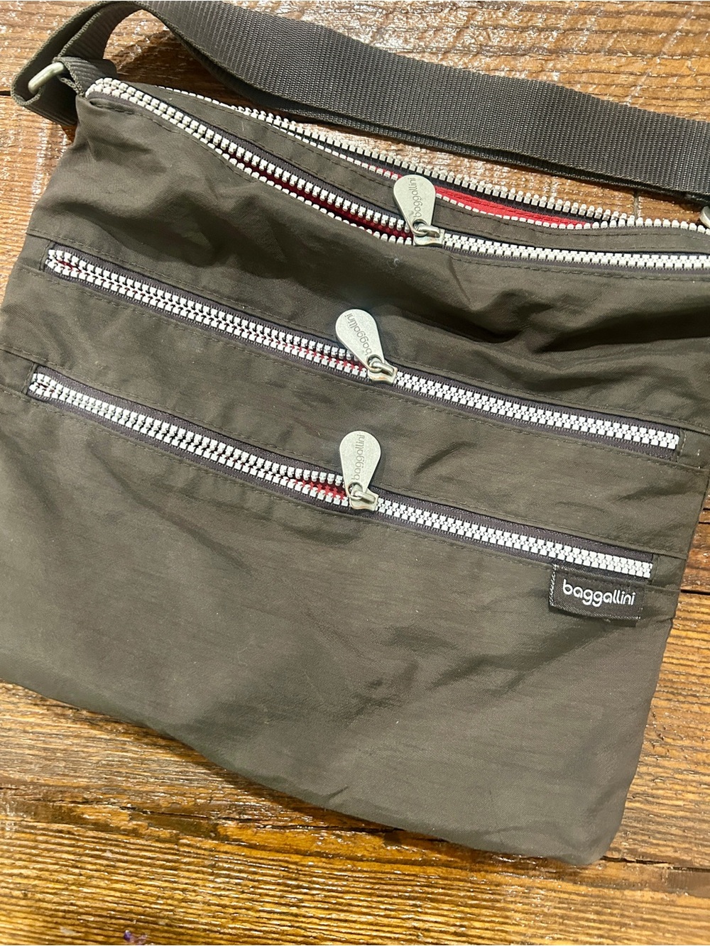 Baggallini Olive Green Multi-Zip Crossbody Belt Bag